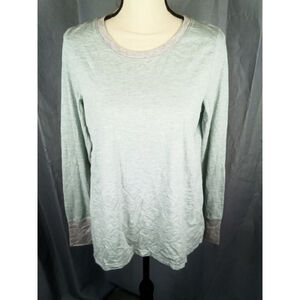 Women's Mossimo Supply Co. Light Gray and Green Long Sleeve Tee XXL